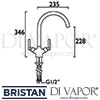 Bristan Chive Kitchen Tap Dimensions
